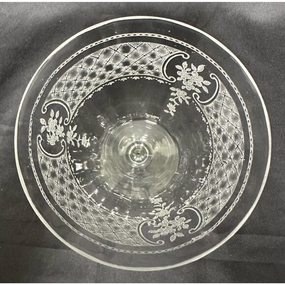 Fostoria 1920's Washington Etch # 266 Crystal Water Goblets-7 3/8" - Picture 6 of 7